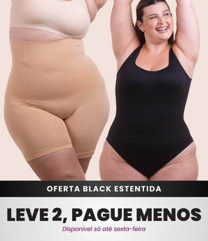 Body Shaper Canelado + Bermuda Up Shaper - Combo Irresistível
